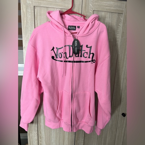 Von Dutch Pink Pink Zip-Up Hoodie - Picture 6 of 6